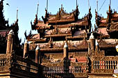 Myanmar - Mandalay, Shwe In Bin Kyaung a wonderful example of the Burmese unique teak architecture and wood-carving art.